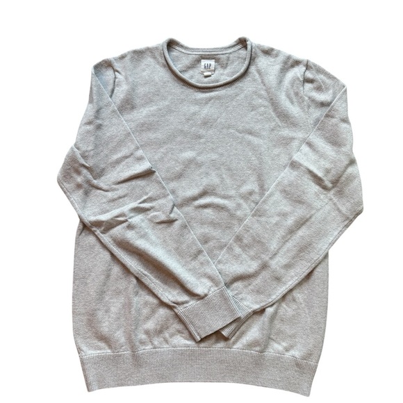 Men's GAP Gray Crewneck Sweater Soft Knit Pullover solid size large tall - Picture 1 of 7